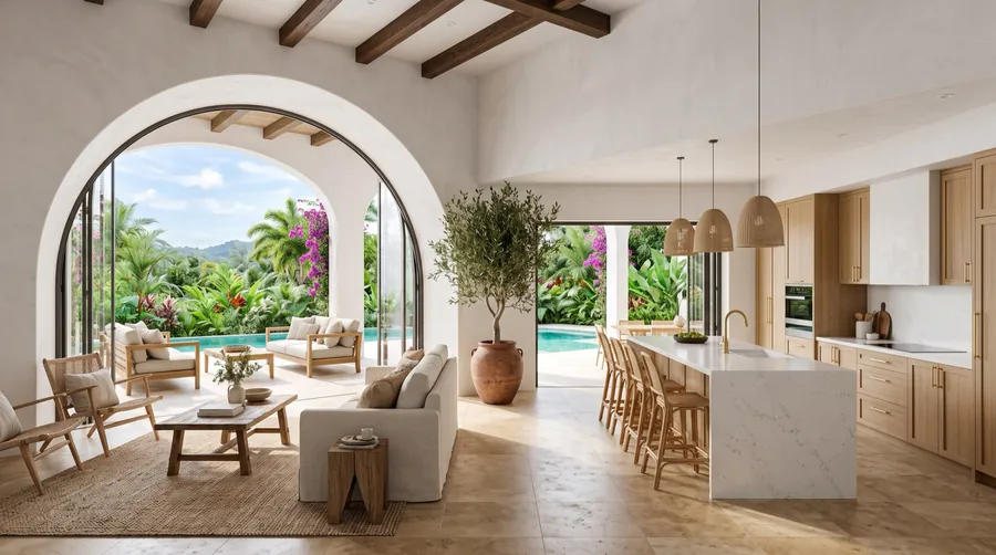 Artist's rendering: open great room and kitchen